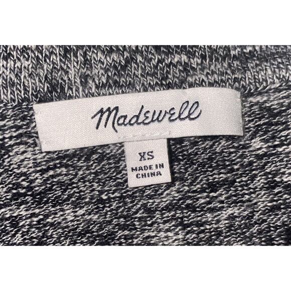 MADEWELL WOMEN'S SIZE XS- BLACK & WHITE BUTTON V NECK CARDIGAN - Picture 8 of 8